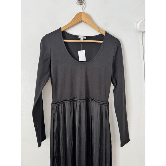 NWT J. Crew Mixed Knit Black Long Sleeve Midi Dress Size Small - Picture 4 of 8